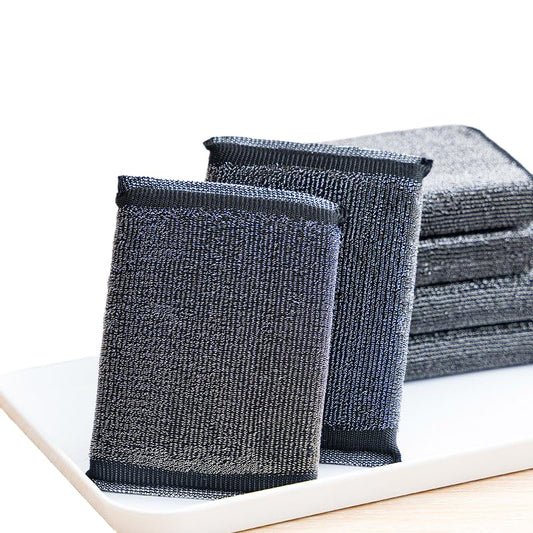 Stainless Steel Scrubber Sponges, 6-Pack, Heavy Duty, Non-Scratch, Kitchen and Multi-Surface Cleaning