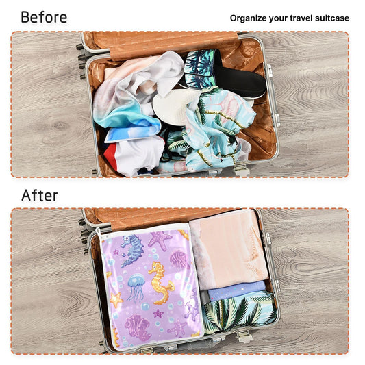 Mesh Laundry Bags Lingerie Bags for Washing Delicates 2 PCS Durable Wash Bag with Zipper Small and Medium Washable Purple Seahorse Jellyfish Starfish - color: Blue American Tropical Fish Coral 02
